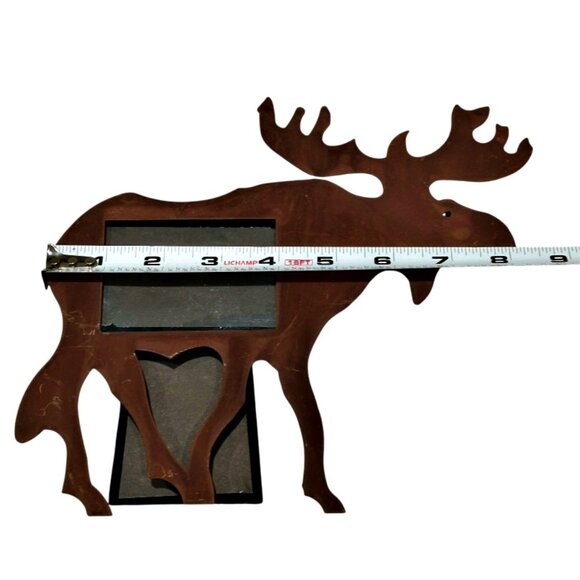 Rust Metal Moose Photo Picture Frame 2x3 Cabin Hunting Outdoors Wildlife Alaska - Picture 6 of 7